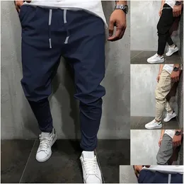 Calças masculinas calças masculinas na moda nove quartos casual com design europeu e americano entrega de entrega vestuário masculino dhklh