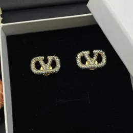 Brincos da marca de luxo de designer de moda 18K Marca de alta qualidade da marca de alta qualidade Brinco de strass de cristal para mulheres brincos coreanos jóias