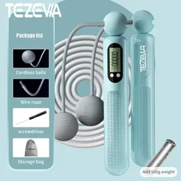 TEZEWA Smart Wire Cordless Jump Rope Steel Ropes Jumping Skipping Rope Exercise Electric Equipment Lose Weight Exercise Fitness240311