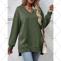 24SS Desginer Aloyoga Women Al Yoga Aloos Tops 2023 New Autumn/Winter Sweater 중간 길이 Casuwear V-Neck Short Back Long Top 152