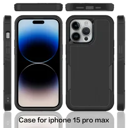 Hybrid Heavy Duty Armor Matte Cases for iPhone 15 14 13 12 11 Pro Max 3 in 1 Shockproof Phone Case Dirtproof Back Cover Skin Defender mobile covers 50pcs