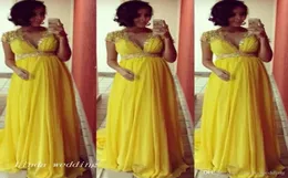 Желтое платье для детского душа, новое длинное платье с v-образным вырезом для беременных, торжественное платье для особых случаев, вечернее платье больших размеров, платья de fes6129341