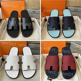 Kapcia Designerskie Sandały dla mężczyzn Slajdy Sandale Męskie płaskie suwaki Slipper Buty Dolne klapki Letnie Sandał plażowy prawdziwa skórzana jakość z pudełkiem 10A