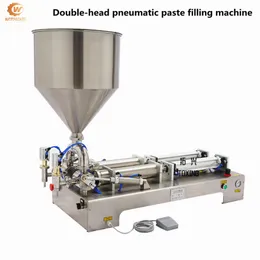 G2WGD100 pneumatisk halvautomatisk pasta och flytande fyllningsmaskin, kosmetisk kolvpasta på fyllningsmaskin (5-100 ml)