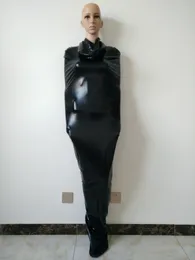 Glänzende metallische Catsuit-Kostüme, BDSM-Bondage-Tasche, Spiele für Erwachsene, Sex für Paare, Fetisch-Fesseln, Overalls, ohne Seile