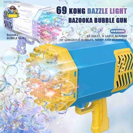 Zabawki z pistoletu 2022 NOWOŚĆ 69 Otwory elektryczne bąbelkowe bąbelowe mydło bąbelkowe pistolet dla dzieci letnie zabawki weselne producent bąbelków pistola de burbujas l240311
