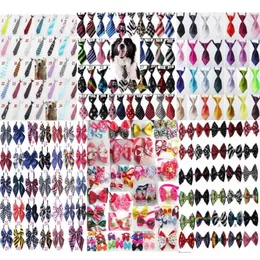 120pc Lot Pet Puppy Köpek Giyim Yay Ties Kedi Knitler Tımar Malzemeleri 6 Model Y1025328V