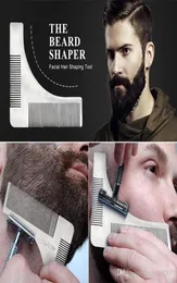 Rostfritt stål skägg broformande verktyg styling clippers mall skägg shaper kam för mall skägg modelleringsverktyg kam med PA1154829