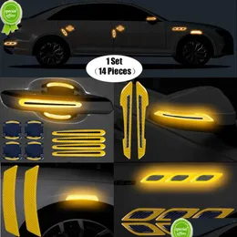 Car Stickers New 14Pcs Car Rearview Mirror Reflective Stickers Decals Styling Night Driving Safety Warning Door Tail Reflector Accesso Dhlkl