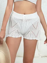 Frauen Badeanzug Cover Up Häkeln Ausschnitt Bikini Bottom Shorts Für Strand Bademode Sommer Kleidung