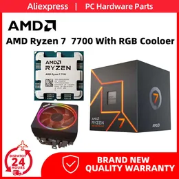 AMD Ryzen 7 7700 con dispositivo di raffreddamento RGB CPU Box Vision 3,8 GHz Processore 8 core 16 thread 5NM L3 = 32M e ventola per scheda madre B650 AM5