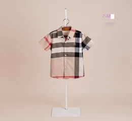 Camicia a quadri Big Boys stile designer per bambini camicia a maniche corte con risvolto vecchi bambini top casual in cotone marca abbigliamento per ragazzi 612T A21989220821