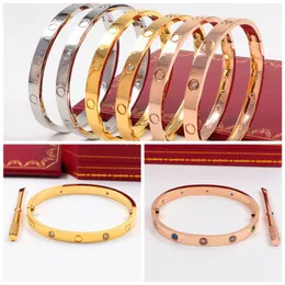 Screw Bracelet Fashion Love Jewelrys Trendy Bangle Gold Plated Titanium Steel Diamond Nail Bracelets Sier Classic Designer Jewelry