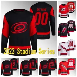 Homens personalizados da juventude Carolina''Hurricanes'2024 Série de estádios Jersey Andrei Svechnikov Brent Burns Jalen Chatfield Sebastian Aho Seth Jaccob Slavin Martin Necas