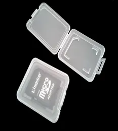 Nytt bärbart SD -kort Transparent Standard Memory Card Holder Box -kort Fall lagringsfall för SD SDHC Memory Card3038352