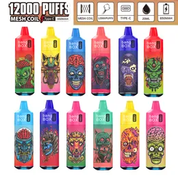 Original BangBOX 12000 puffs e cigarette disposable vape 650mah rechargeable battery refilled carts puff 9000 10000 puffs crystal vape 2% 3% 5% mesh coil