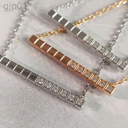 Desginer chopard jewelry Xiao Family Necklace New Generation 2 Cube Diamond Set v Gold Plated 18k Rose Gold Platinum Geometric Square Block Collar Chain