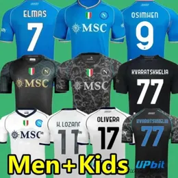 23 24 Napoli Soccer Jerseys Maglia Naples målvakt Zielinski Anguissa Olivera Kvaratskhelia Men Kids Kits Football Shirt Osimhen Lozano SSC Fans Player 375