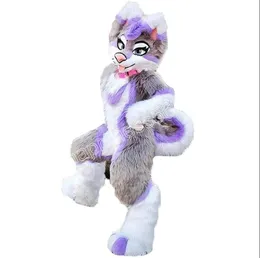 2024 Hot Sales Wildcat Husky Dog Fursuit Mascot Costumes 고품질 만화 캐릭터 복장 정장 카니발 성인 크기 할로윈 크리스마스 파티 카니발 파티