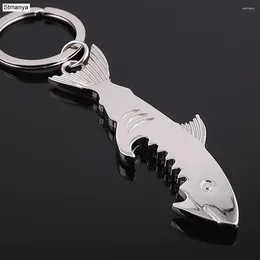 Schlüsselanhänger Metall Shark Opener Männer Frauen Schlüsselhalter Tasche Charme Ozean Welt Auto Ring Party Geschenk Schmuck K2024