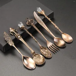 Coffee Scoops 6pcs/sethigh Creative Gifts Quality Retro Steel Vintage Set Stainless S Spoon