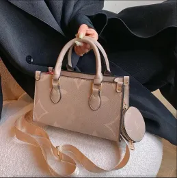 Frauen Designer auf dem Go East West Wallet PM Weekend Reverse Canvas -Einkaufstasche mit runden Münzen Brieftasche Designer Handtasche Umhängetaschen