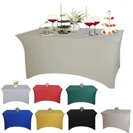 Table Cloth 2PCS SPANDEX غطاء الزفاف مزين بحفل الزفاف 4ft/6ft/8ft/10fts tradeshows عيد ميلاد عيد ميلاد مجعد خالي من المائدة