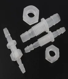 100pcs 38mm M6M10 PP Thread PP Straight Connectors Hex Nut Aquarium Tank Air Pump Fittings Drinking Water Hose Pagoda Joints 2013355575