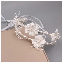 Collana orecchini set 2 pezzi gioielli da sposa per donne stile idilliaco fiore bianco capelli vite borchia banchetto matrimonio mascherato