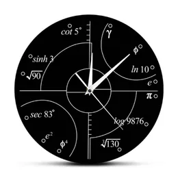 ウォールクロック1ピース高度な数学不合理な数字ラウンドクロックサイエンス数学的時計パーソナリティホームデコレーション2084