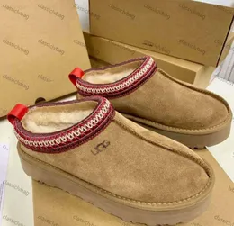 Tasman Chinelos de Pele de Castanha Slides de Pele de Carneiro Shearling Tazz NOVOS Mulas Mulheres Homens Ultra Mini Bota Plataforma Slip-on Sapatos Camurça Conforto Superior UG Outono Inverno G BOOT 22