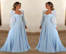 Elegant axelbandslös lång chiffon prom klänningar charmiga blommor puffhylsa prom klänningar aline festklänningar vestidos de gala4620535