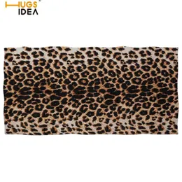 Hugsidia luxo leopardo impressão banho toalha de praia 3d chita design de pele spa esporte ginásio cobertor secagem rápida toalha de banho Bathroom273u