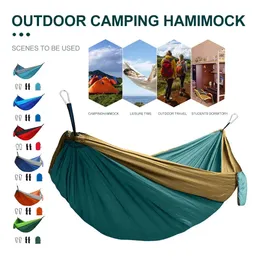 Tragbare Outdoor-Camping-Hängematte für eine Person mit farblich passendem Nylon-Hängebett aus hochfestem Fallschirmstoff 240306