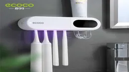 Ecoco Double Sterilization Elect Toothbrush Holder Strong Loading Toothapaste Dispenserスマートディスプレイバスアクセサリー21113186506