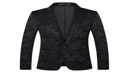 Men039s Abiti Blazer Camo Man Blazer One Button Nero Giacca da uomo per Prom Party Fashion Top Cappotto maschile FOVIVA JC0031172477