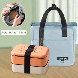 Dinnerware Double Layer Lunch Box Multifunction Environmentally Friendly Convenient Meal Preparation Healthy Bento