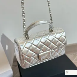 22b maniglia top da donna totes classica mini pattina quadrata agnello agnello oro/argento hardware in metallo matelasse a catena a tracota spalla spalla rotatina di blocco chiusura borsetta 5 colori 20 cm