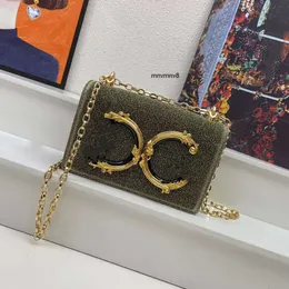 5A lustro Jakość damka damska Kobiety w torbie klapa sprzęgła Luksusowa torebka torebka prawdziwa, prawdziwa skórzana torebki łańcuch Messenger Bag Lady Gold 21 cm