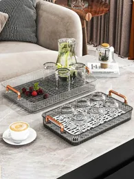 Tea Trays WORTHBUY Living Room Tray With Handle Large Capacity Double-layer Drainage Reusable Detachable Set Storage