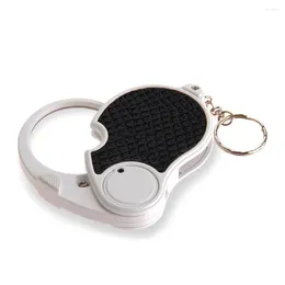 Chaveiros 5 Trade Lupa Nifying Gl com LED Lâmpada Bolso Nifier Portátil Dobrável Keyring