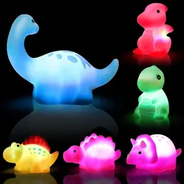 Dinosaur Enamel Cartoon Animal Baby Light-Up Floating Bath Toys Set Boys Girls 6-Month Children Preschool Bathtub Bathroom Toy 240228