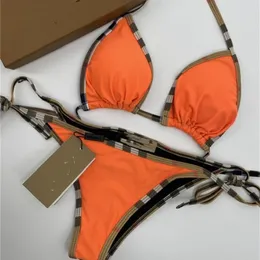 Designer Biquinis Mulheres tanga maiô Mulheres conjunto de biquíni swimwear Sexy maiô xadrez maiô sutiã xadrez maiô biquíni de duas peças biquíni hipster maiô