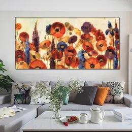 Wall Decor Flowers Abstract Art Paintings Joyful Garden Canvas Oil Reproduction High Quality Hand Painted Modern Artwork for Offic223t