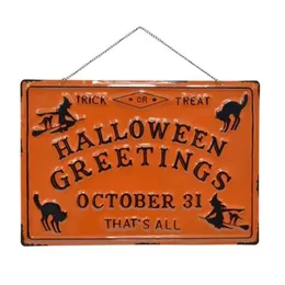 Halloween Greetings Cool Style Metal Tin Sign Decor Bar Pub Home Vintage Retro Poster Q0723260M