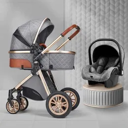 3 in 1 baby stroller Luxury High Landscape baby pram portable pushchair kinderwagen Bassinet Foldable car new Sell like hot cakes