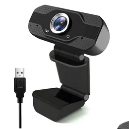 Webbkameror FL HD 1080p WebCam PC Web Camera med Microphone X5 USB för att ringa Live Broadcast Video Conference Drop Delivery Computers NE OTOTW