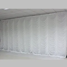 New 10ftx20ft Wedding Party Stage Background Decorations Wedding Curtain Backdrop Drapes In Ripple Design White Color2190