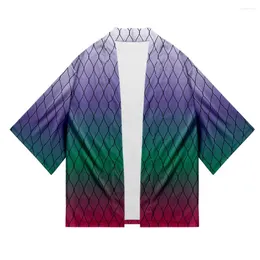 Etnisk kläddemon slayer japansk kimonos kvinna asiatisk kimono samma cosplay cardigan skjorta par yukata sommar fall strand