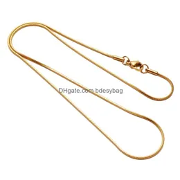 Catene 1.2Mm Collegamento in osso di serpente in acciaio inossidabile per collane con ciondolo Moda Donna Bambini Festa in oro Colore Gioielli Pendenti con consegna a goccia Dhjbw